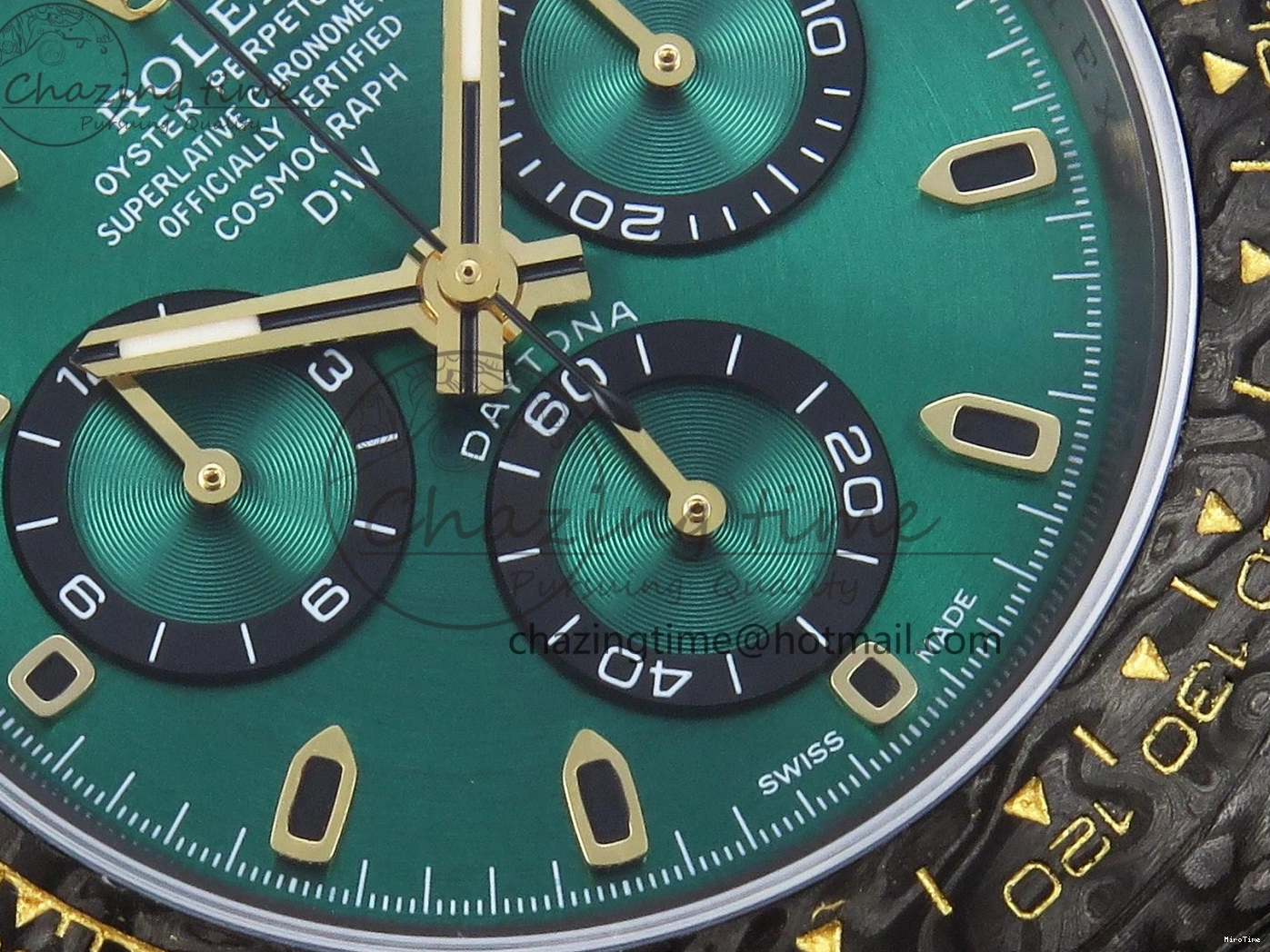MiroTime 0407 TimelessDesign Daytona DIW Carbon YG Case and Bezel DIWF Edition Green Dial on Black Nylon Strap A 1883